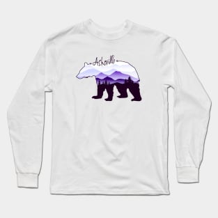 Asheville Blue Ridge Mountains - Black Bear - Purple WB 26 Long Sleeve T-Shirt